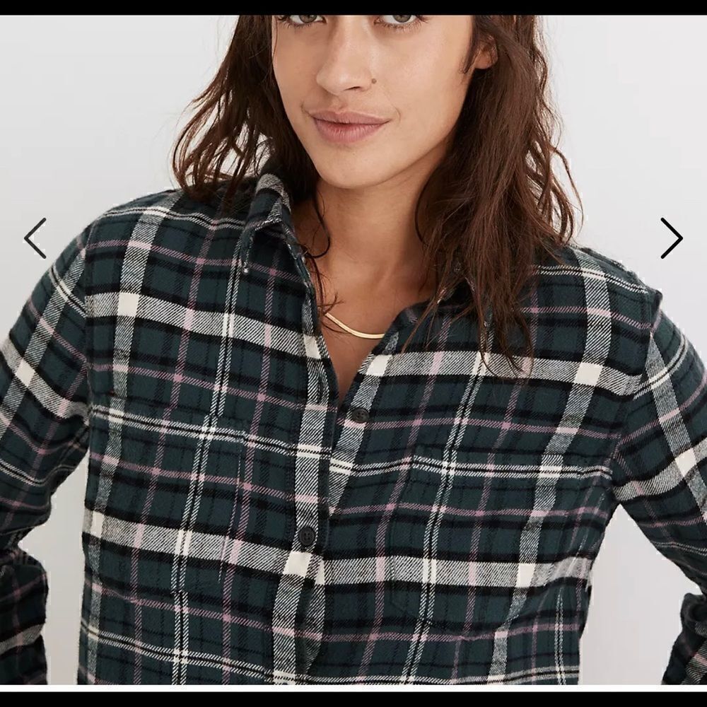 Madewell Classic Ex-Boyfriend Shirt Baywood Plaid Small - Picture 2 of 13